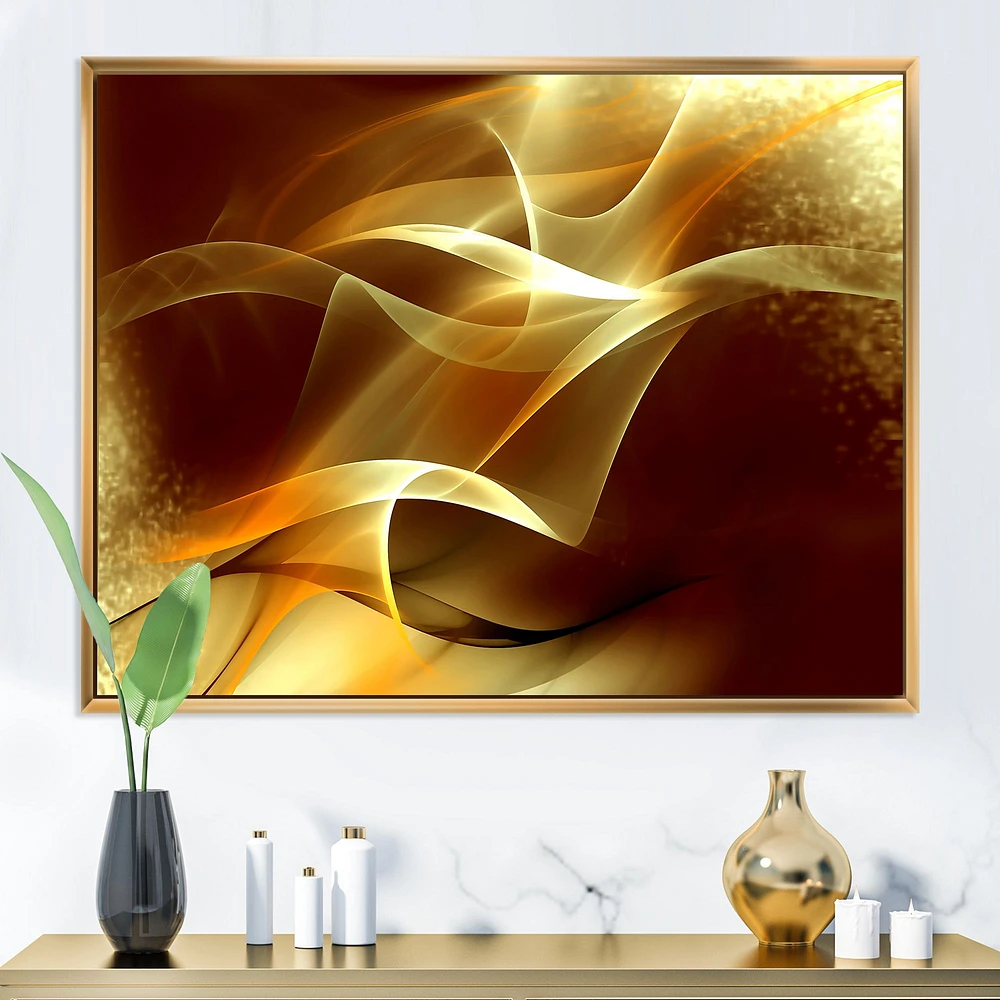 Light Yellow Abstract Fractal Design  Canvas Art