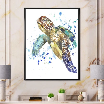 Toile imprimée « Blue Sea Turtle »