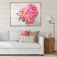 Bunch of Peony Flowers Vase  Wall Art