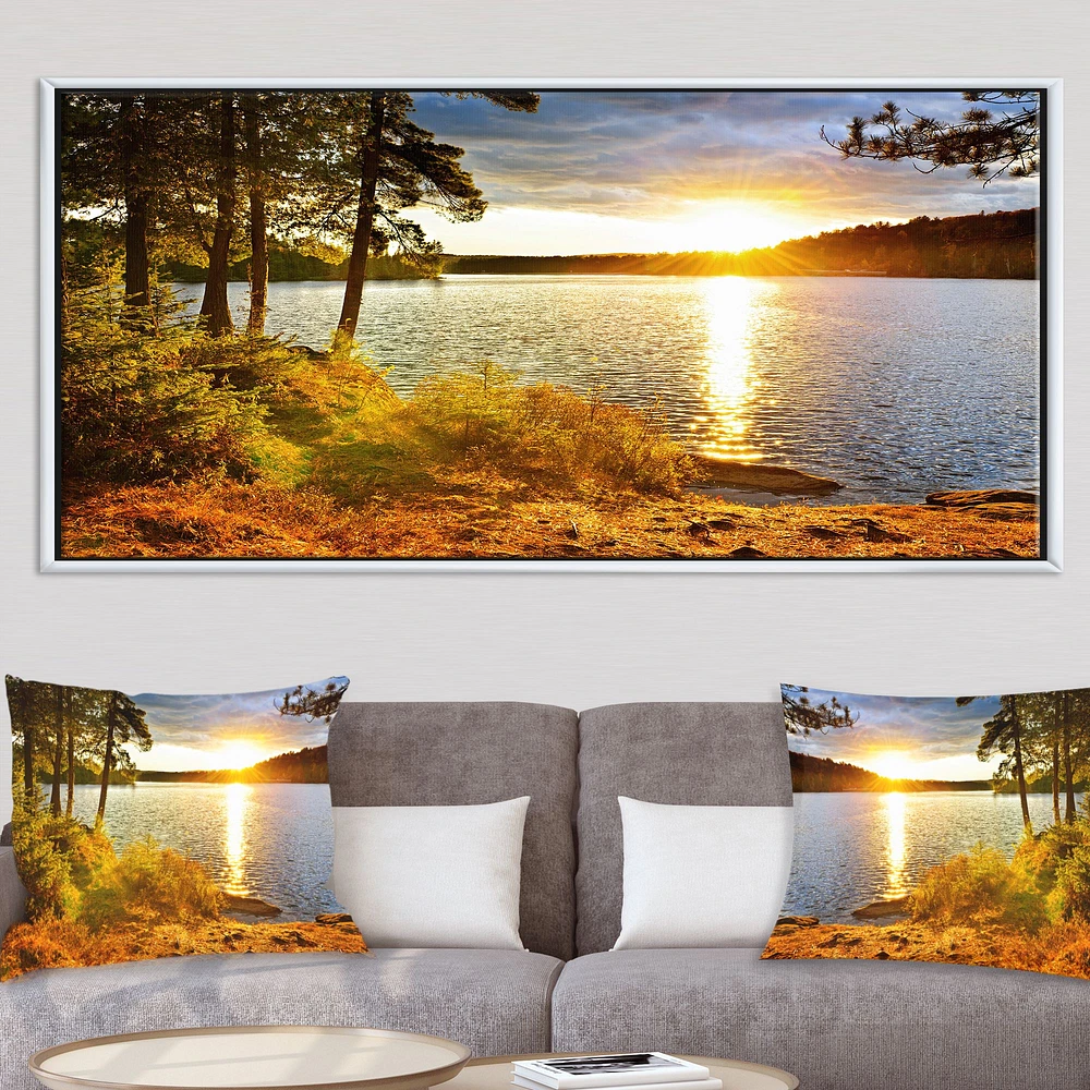 Toile imprimée « Beautiful View of Sunset over Lake