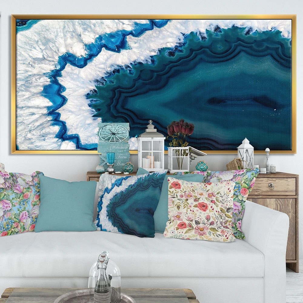 Blue Brazilian Geode Canvas Wall Art Print