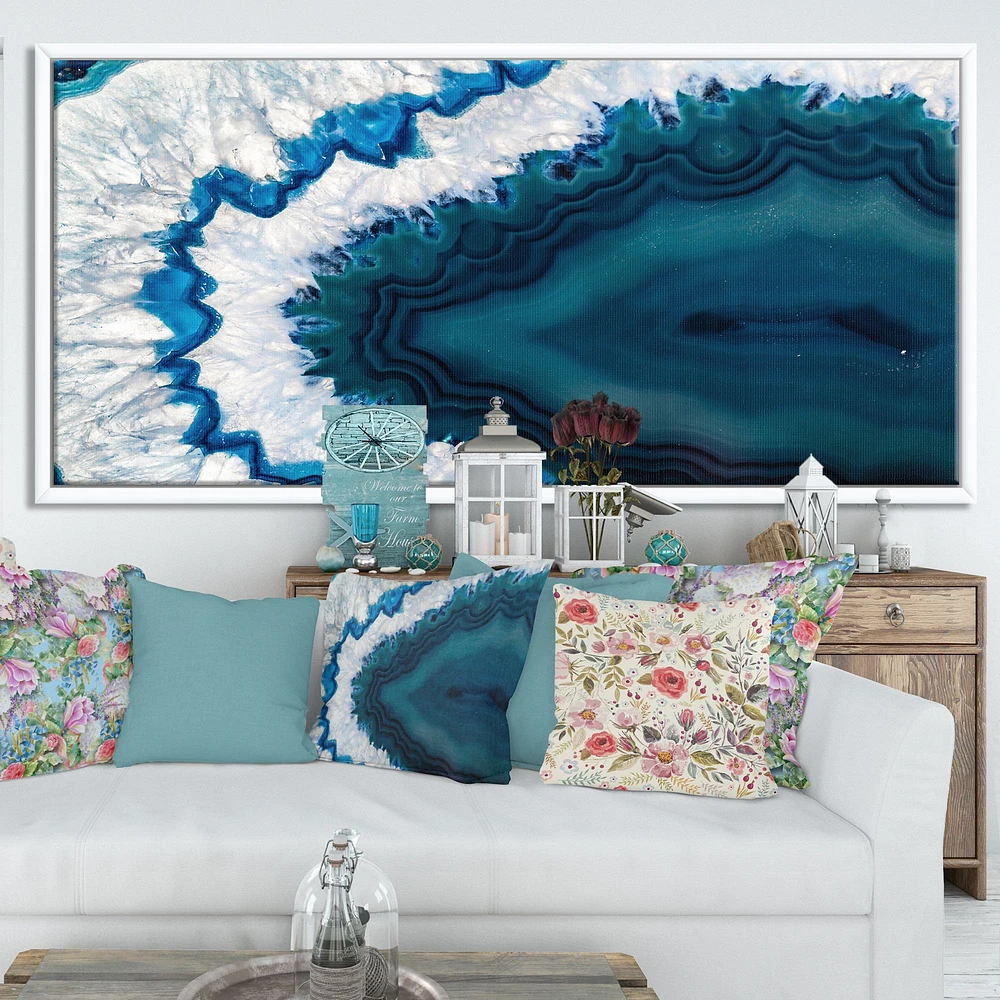 Blue Brazilian Geode Canvas Wall Art Print