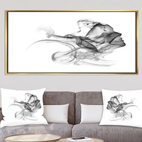 Woman and Smoke Double Exposure  Canvas Wall Art