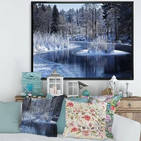 Winter Lake Deep Forest  Wall Art