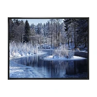 Winter Lake Deep Forest  Wall Art