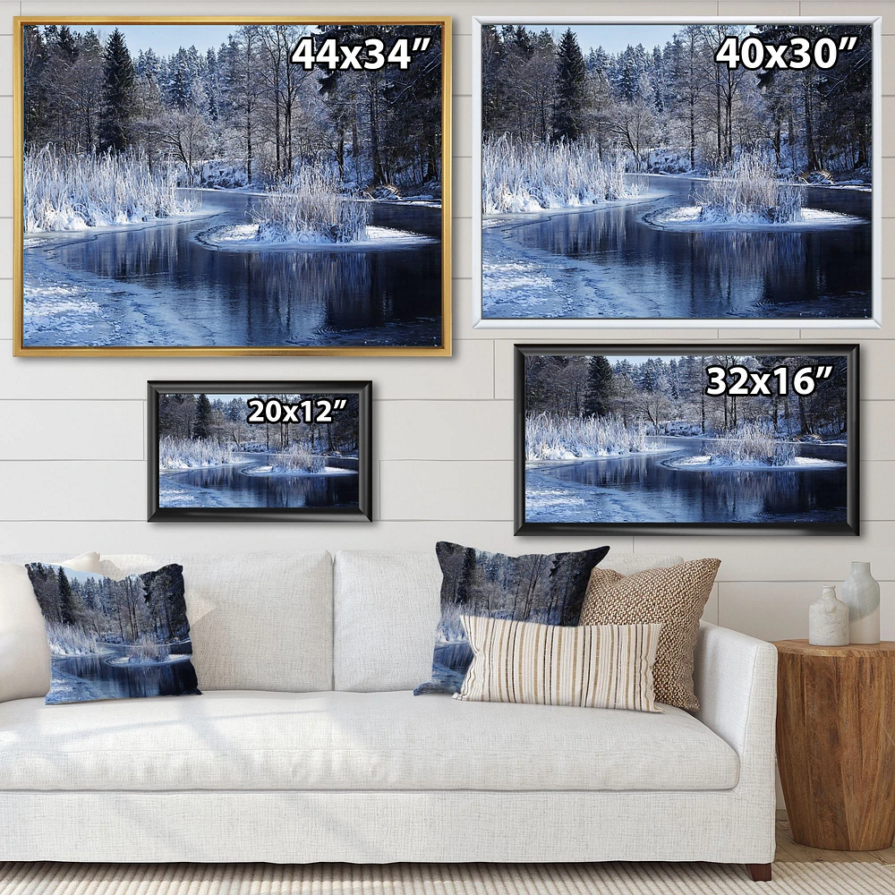 Winter Lake Deep Forest  Wall Art