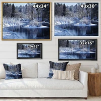 Winter Lake Deep Forest  Wall Art