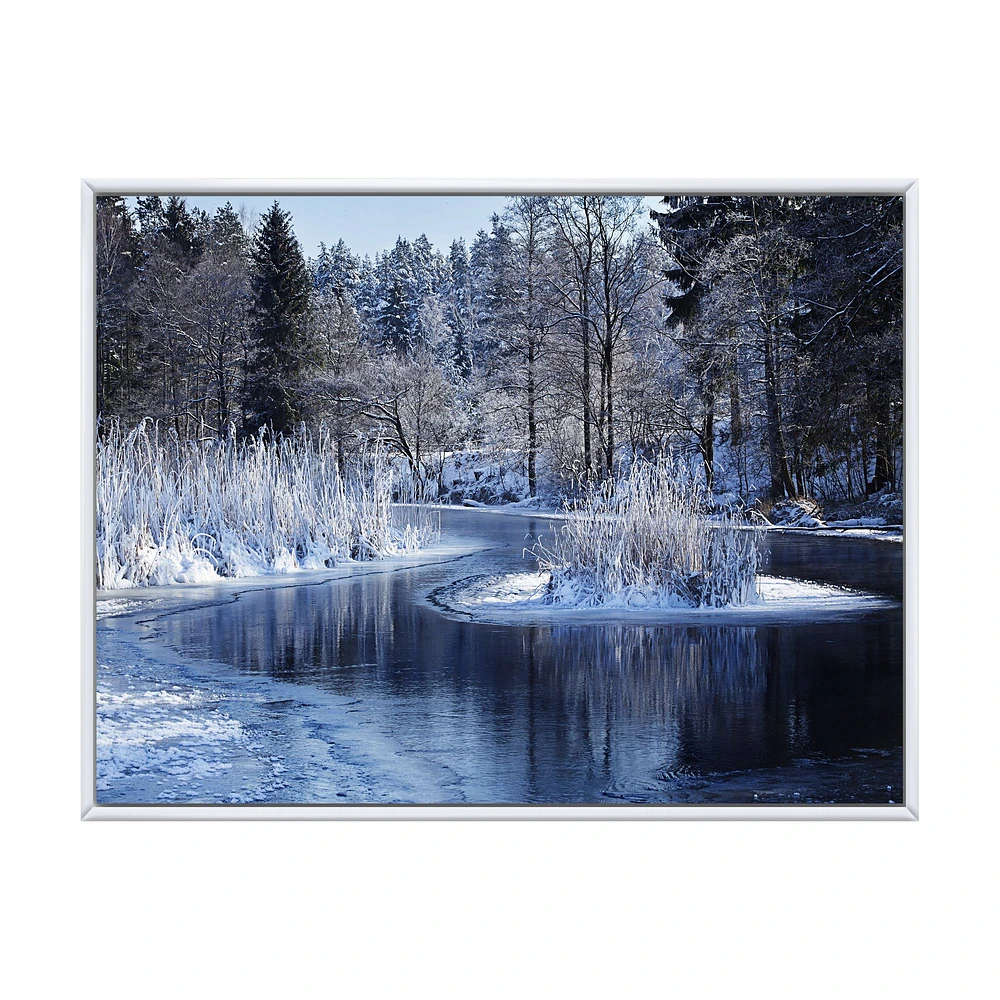 Winter Lake Deep Forest  Wall Art