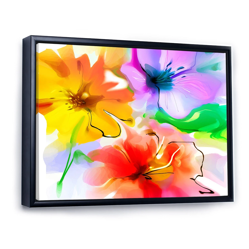 Bunch of Colorful Flowers Sketch  Wall Art