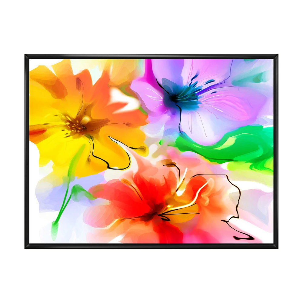 Bunch of Colorful Flowers Sketch  Wall Art