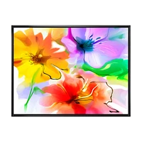 Bunch of Colorful Flowers Sketch  Wall Art