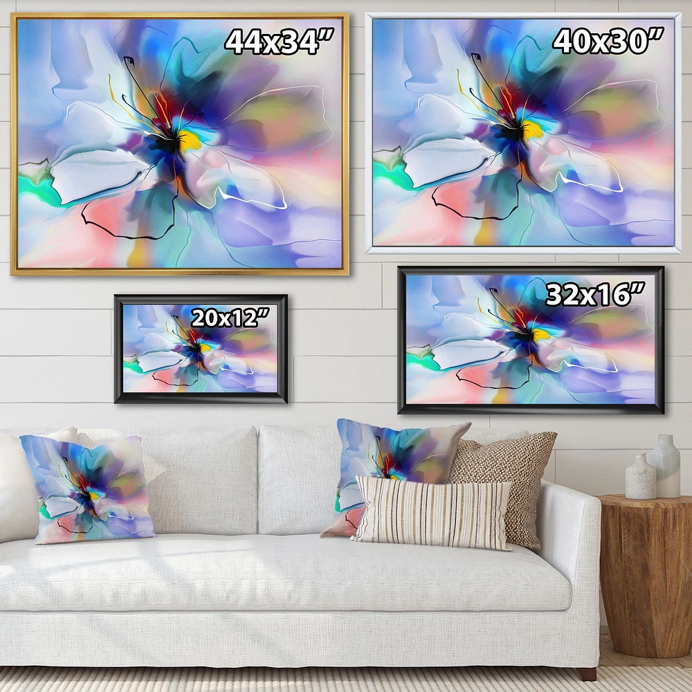 Abstract Creative Blue Flower Wall Art