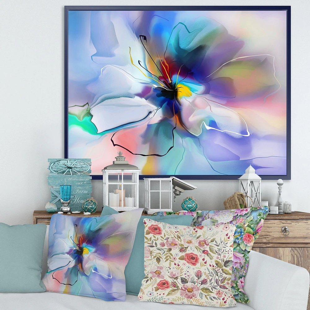 Abstract Creative Blue Flower Wall Art