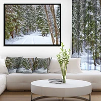 Snowy Road the Forest  Wall Art