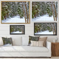 Snowy Road the Forest  Wall Art