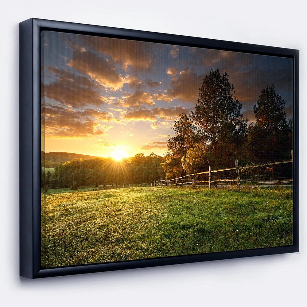 Fenced Ranch at Sunrise  Wall Art