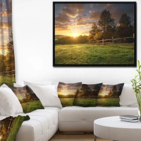 Fenced Ranch at Sunrise  Wall Art