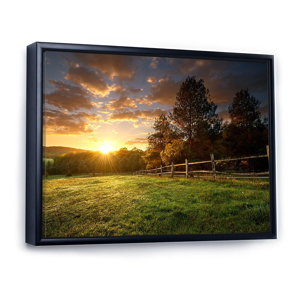 Fenced Ranch at Sunrise  Wall Art