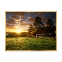 Toile « Fenced Ranch at Sunrise »