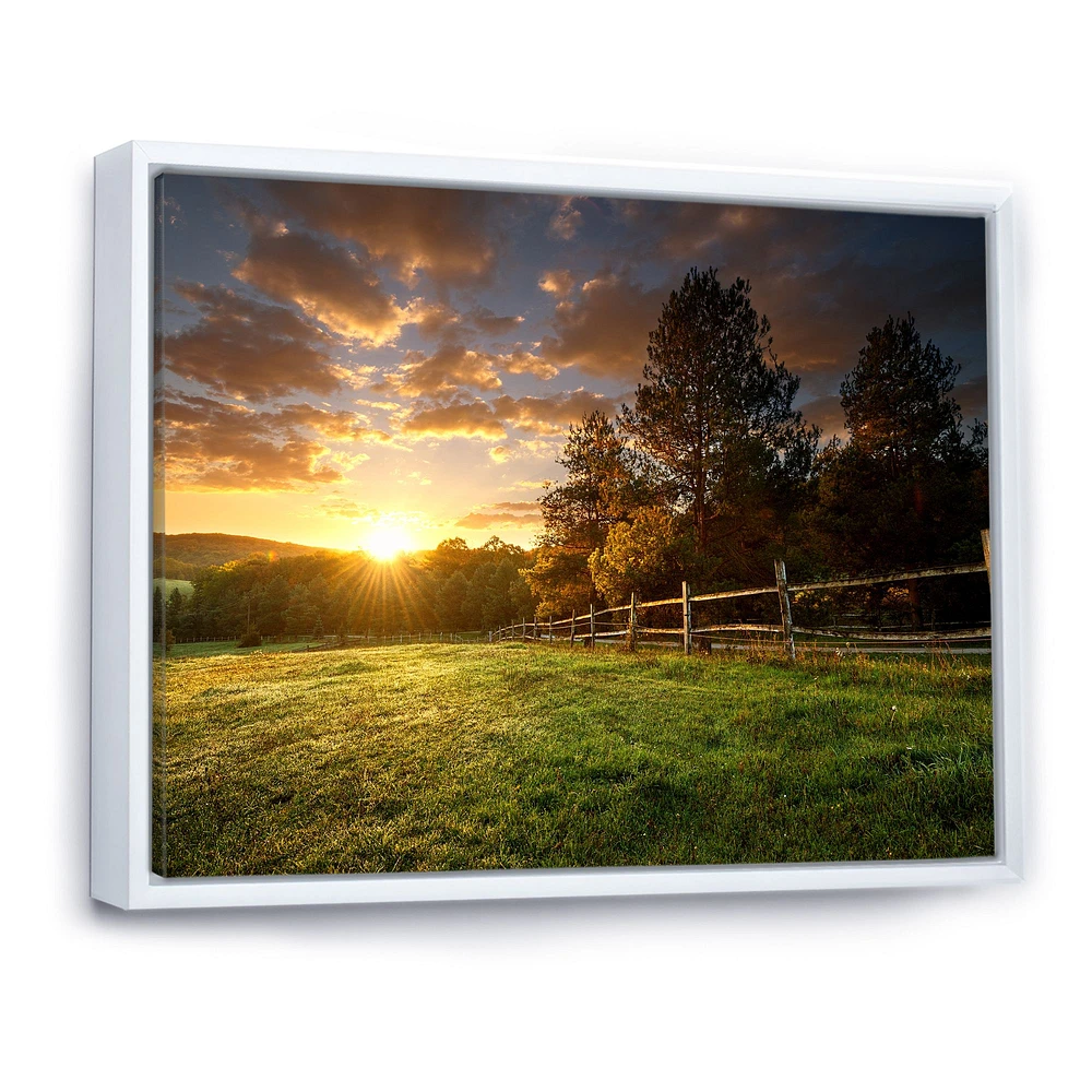 Fenced Ranch at Sunrise  Wall Art