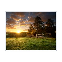 Fenced Ranch at Sunrise  Wall Art