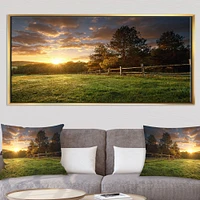 Fenced Ranch at Sunrise  Wall Art