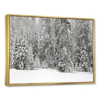 Toile « Foggy Winter Forest Panorama