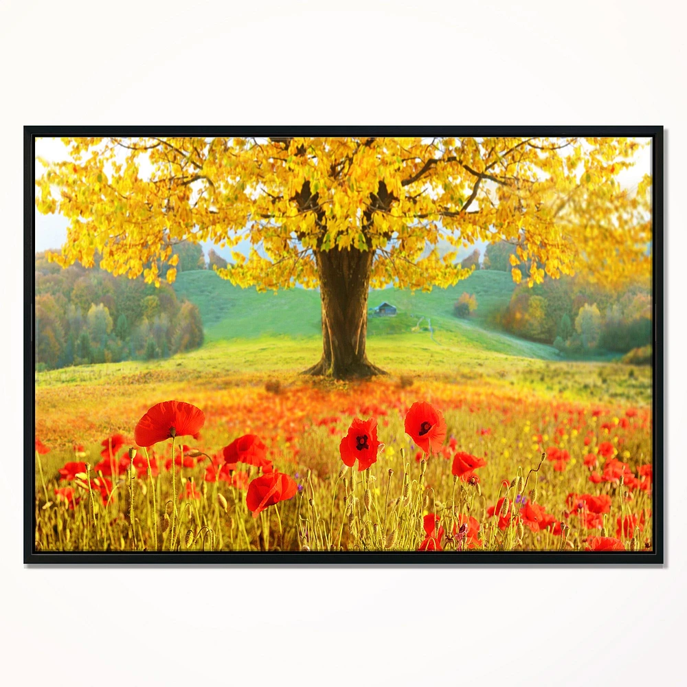 Beautiful Autumn Yellow Tree  Wall Art