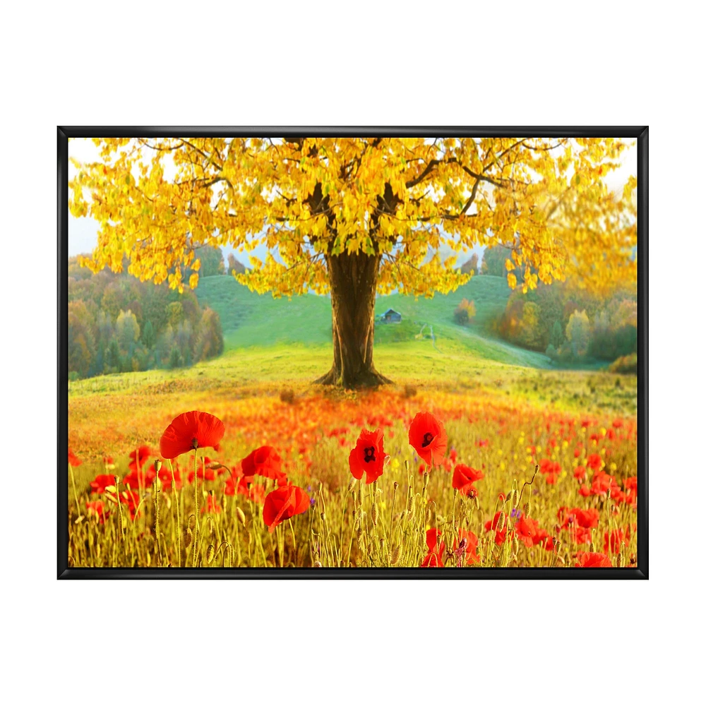 Beautiful Autumn Yellow Tree  Wall Art