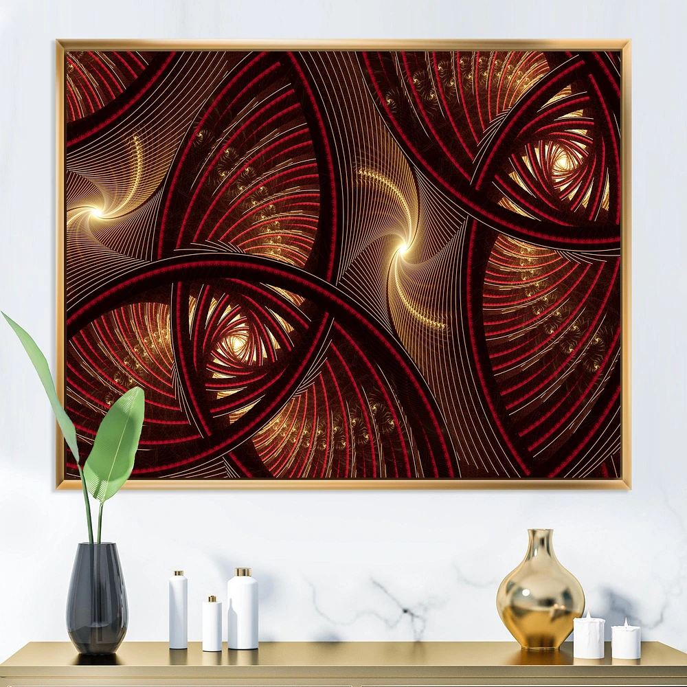 Brown Symmetrical Fractal Pattern  Wall Art