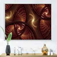 Brown Symmetrical Fractal Pattern  Wall Art