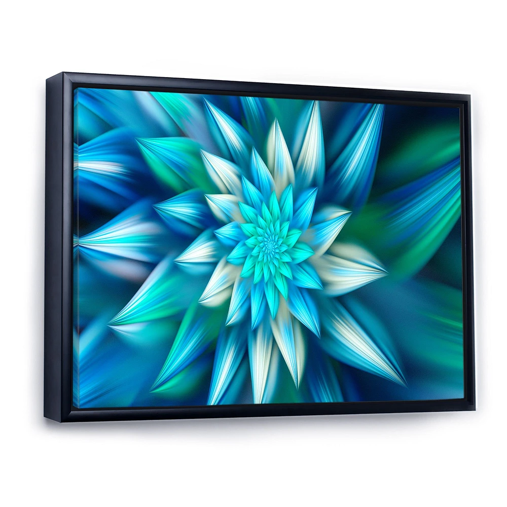 Huge Blue Fractal Flower  Wall Art