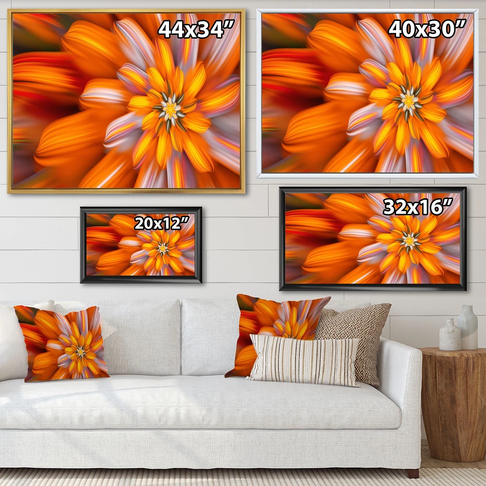 Massive Orange Fractal Flower  Canvas Art Print