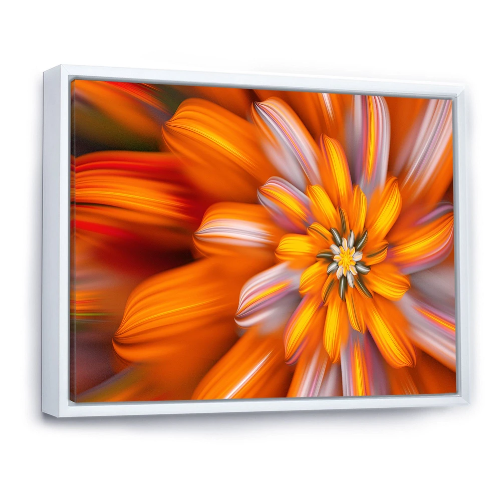 Massive Orange Fractal Flower  Canvas Art Print