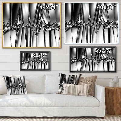 Black White Crystal Background  Canvas Wall Art Print
