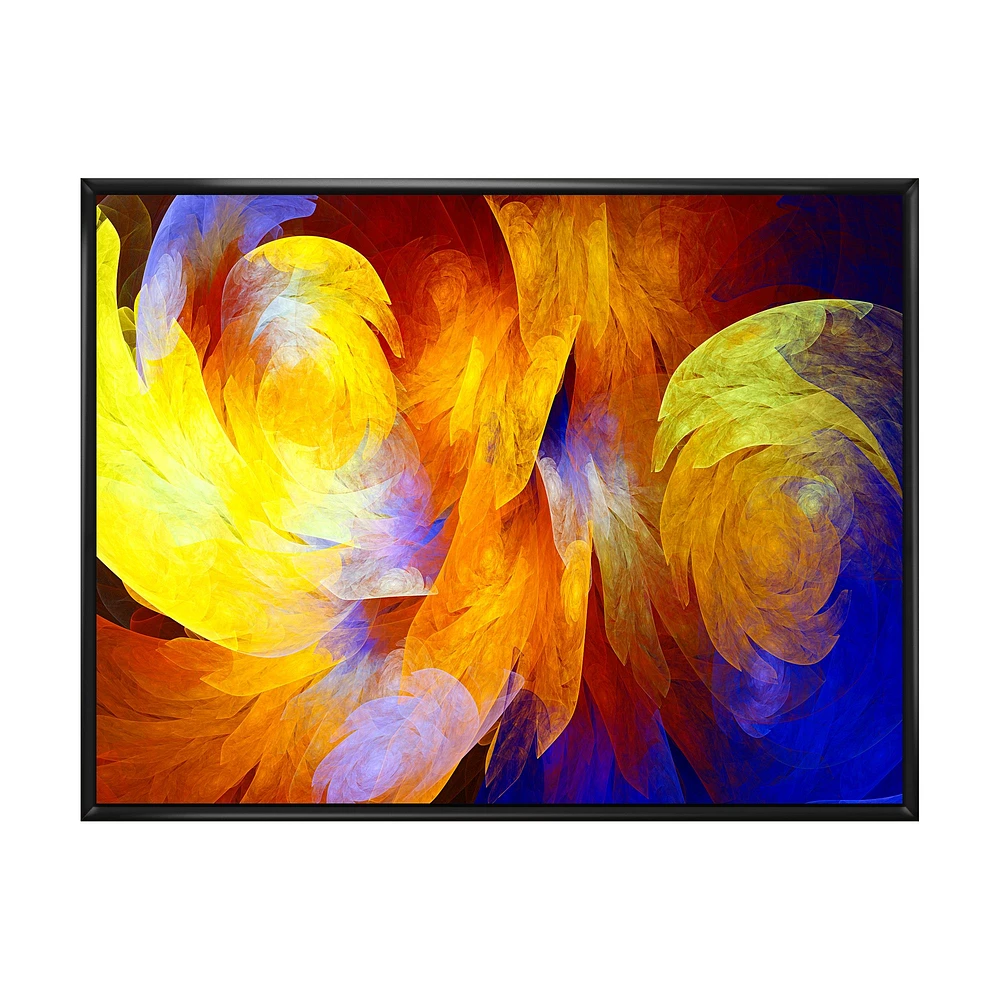 Yellow Fractal Abstract Pattern  Canvas