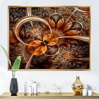 Toile imprimée « Dark Orange Fractal Flower