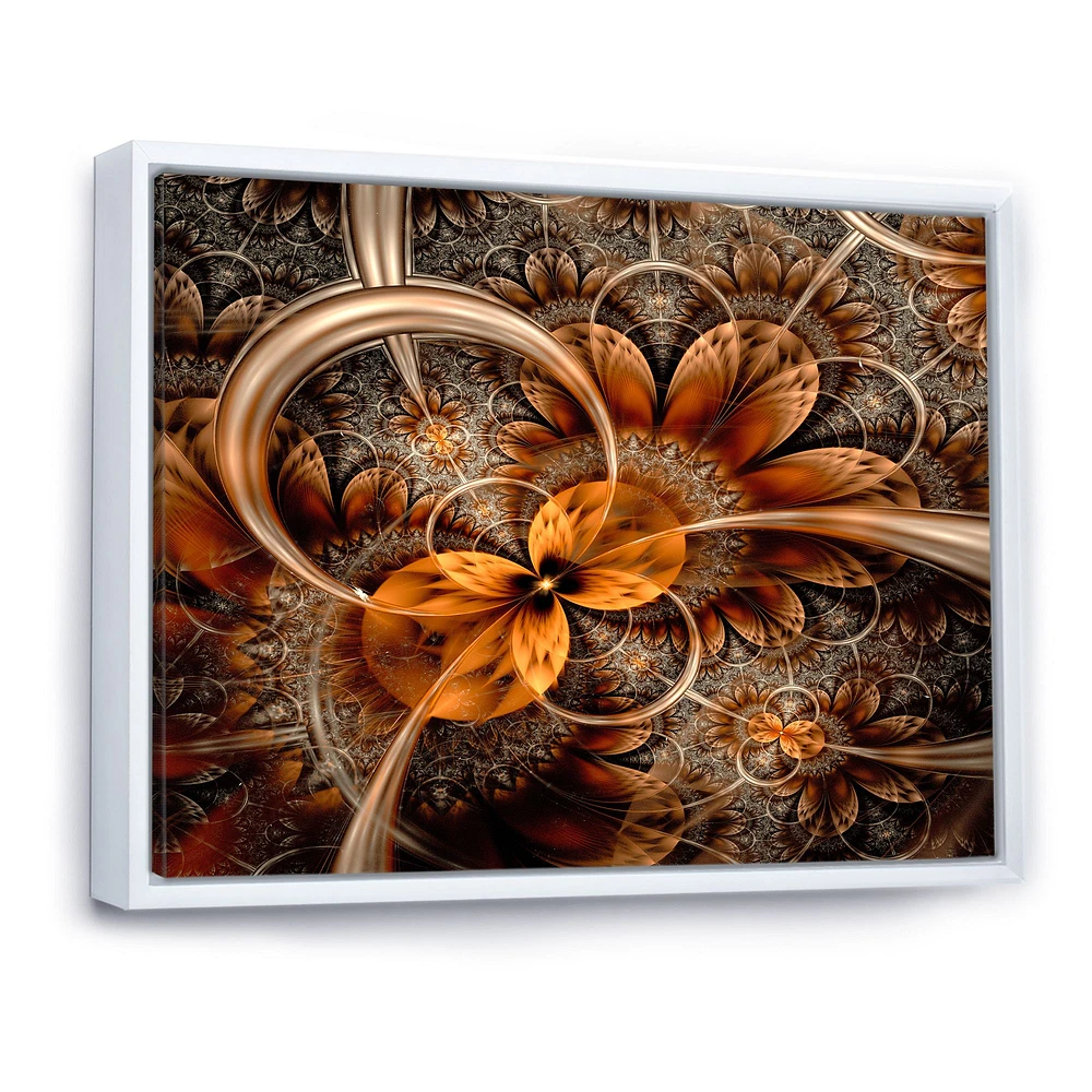 Dark Orange Fractal Flower  Canvas Art Print