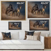 Black and white Horse run  Wall Art