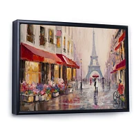 Lovers Paris Eiffel Tower  Canvas Wall Art Print