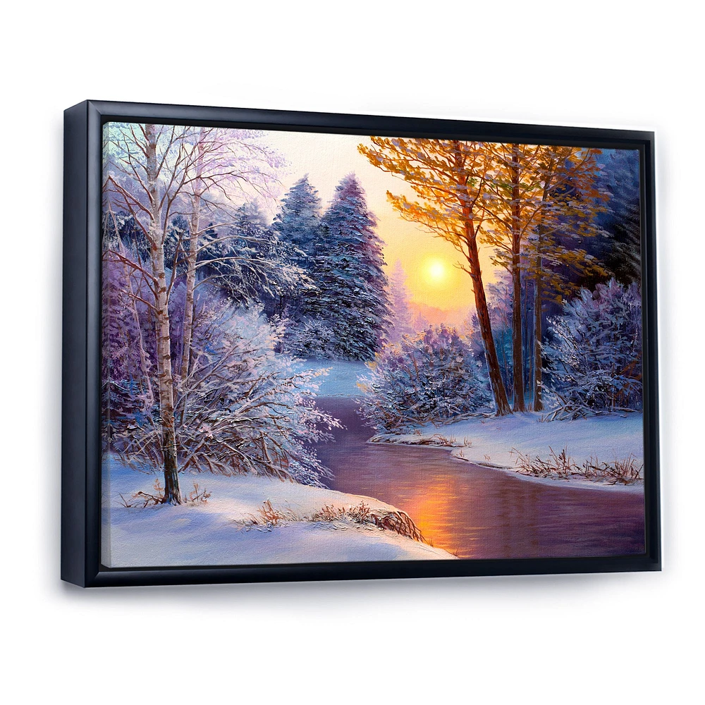 Winter Forest River  Wall Art