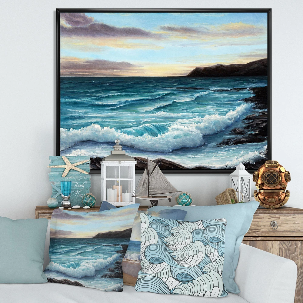 Toile « Ocean Waves at Seashore »