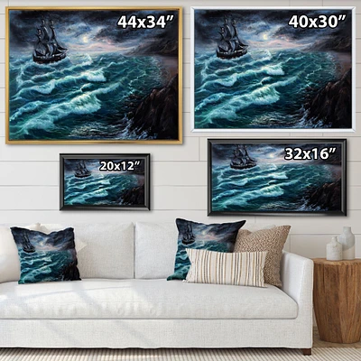 Pirate Ship Under Stormy Cloud  Wall Art