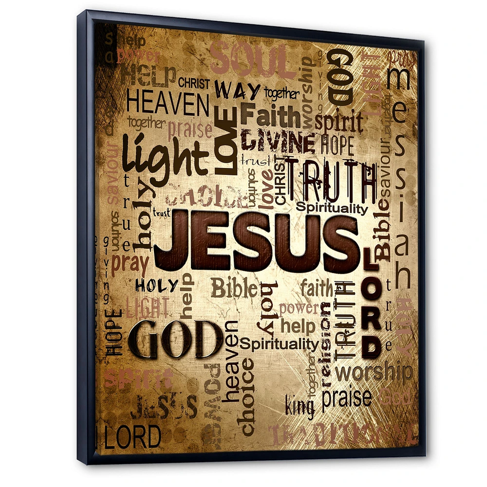 Toile « Jesus Word Cloud Grunge Background »