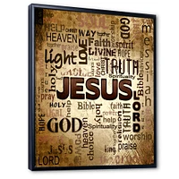 Jesus Word Cloud Grunge Background  Wall Art