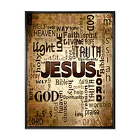 Toile « Jesus Word Cloud Grunge Background »