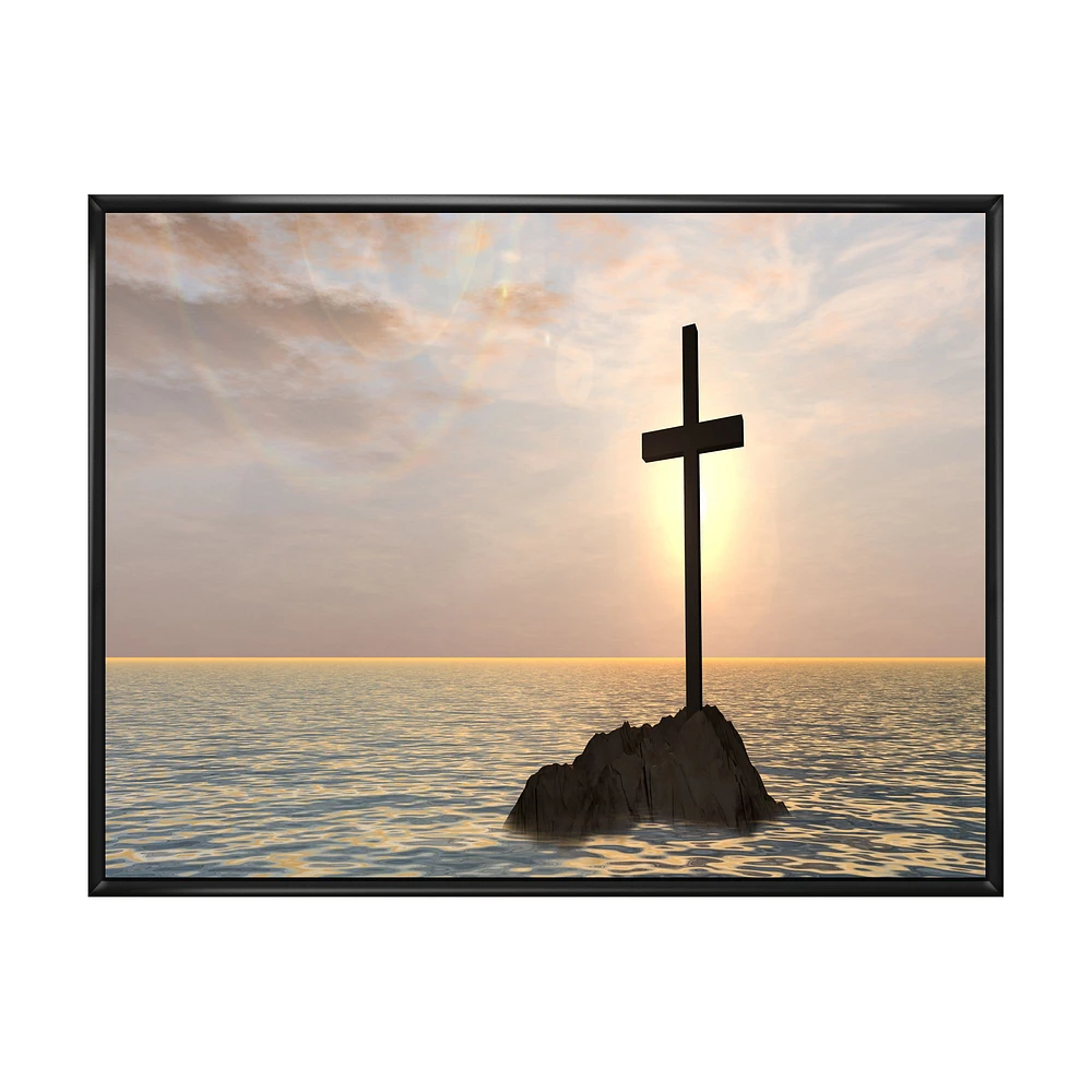 Jesus Christian Cross Bay View  Wall Art