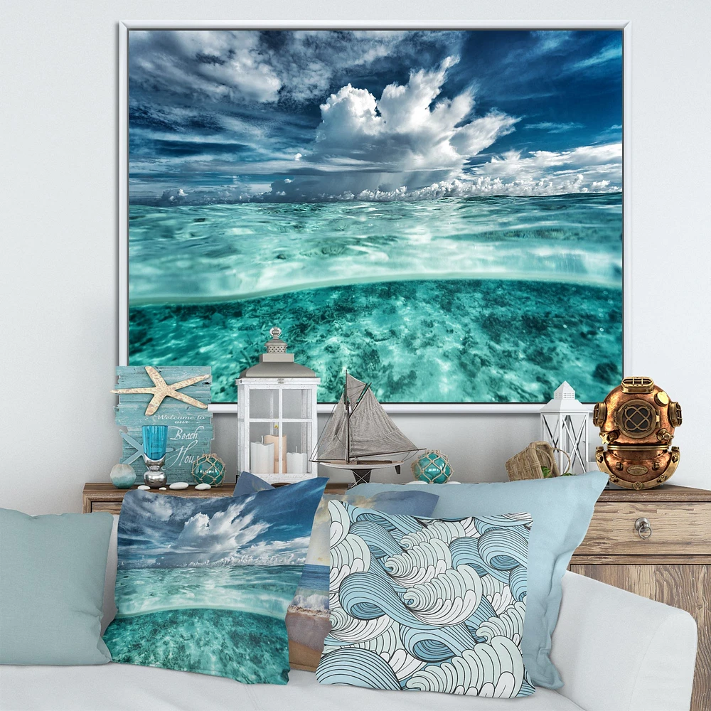 Amazing Underwater Seascape and Clouds  Wall Art