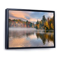 Autumn Foliage by The Lakeside  Canvas Wall Art Print