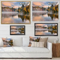 Autumn Foliage by The Lakeside  Canvas Wall Art Print